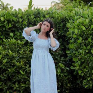 Roses by the Petal Isabel Dress Blue Size US Women L/XL Brand New